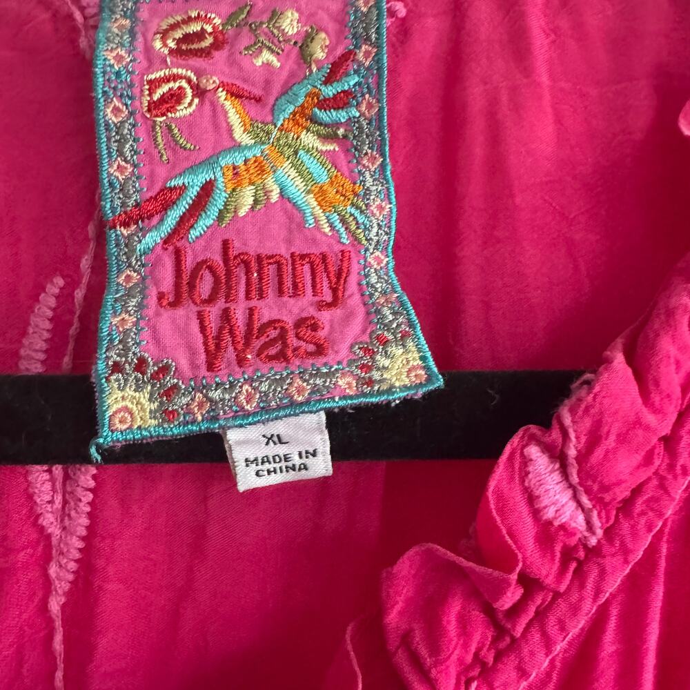 Johnny Was Daisy Arianda Embroidered Top Pink Sz XL - Picture 2 of 4